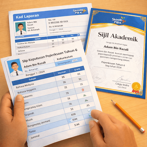 Modul laporan akademik digital untuk penjanaan slip keputusan dan kad laporan pelajar