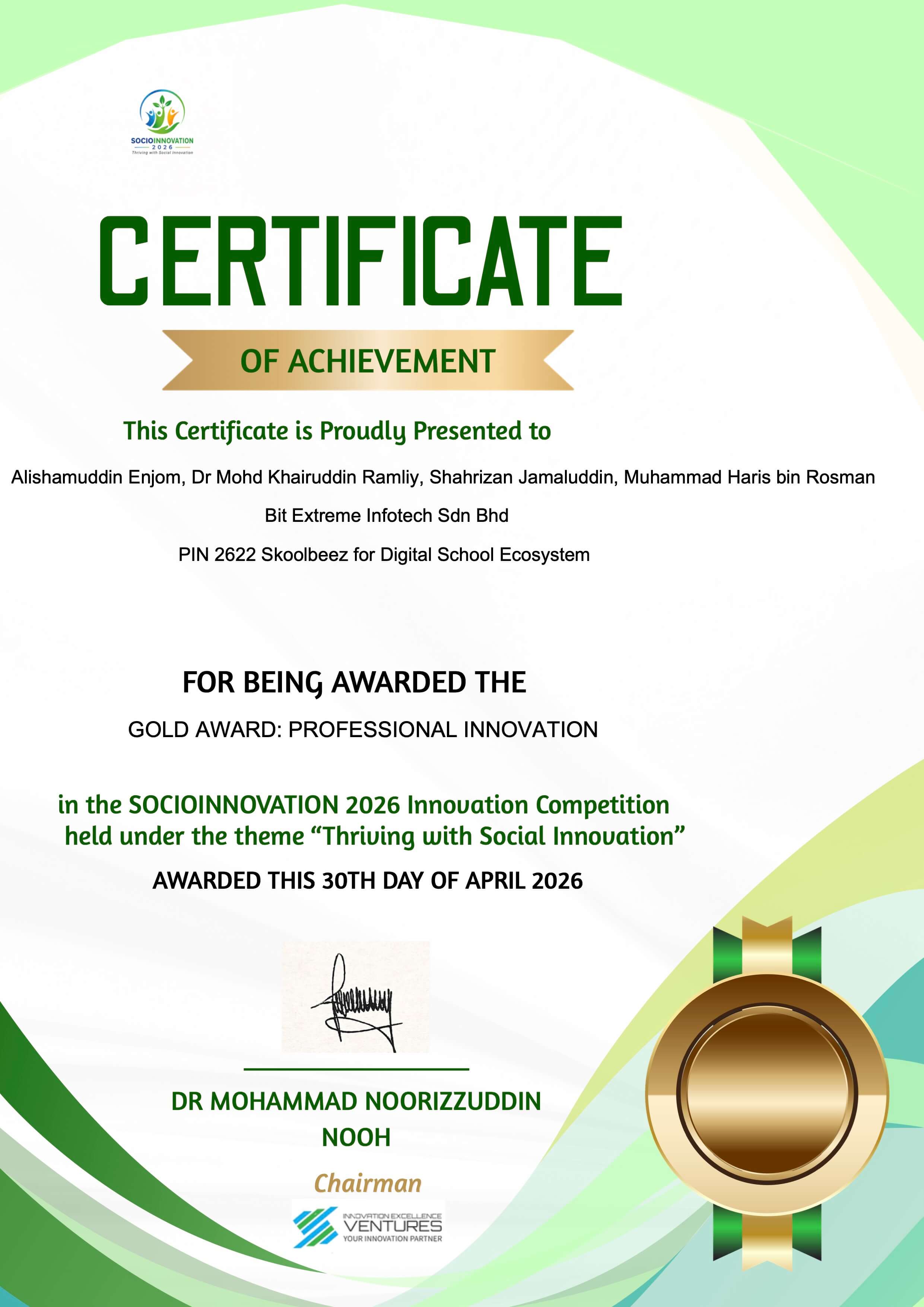 SocioInnovation 2026 - Gold Award