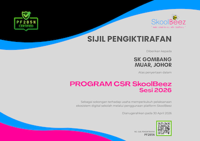 Sijil CSR SkoolBeez — SEKOLAH KEBANGSAAN GOMBANG